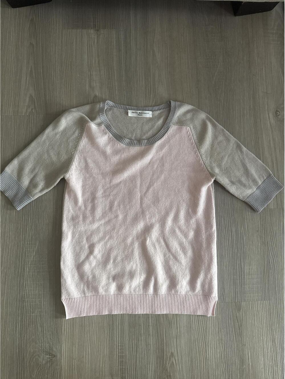 Amina Rubinacci Napoli Lightweight Knit Sweater with 3/4 Sleeves